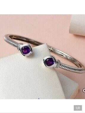 🆕️ Karis Amethyst Cuff Bracelet in Platinum Bond (8.00 In) 2.85 ctw